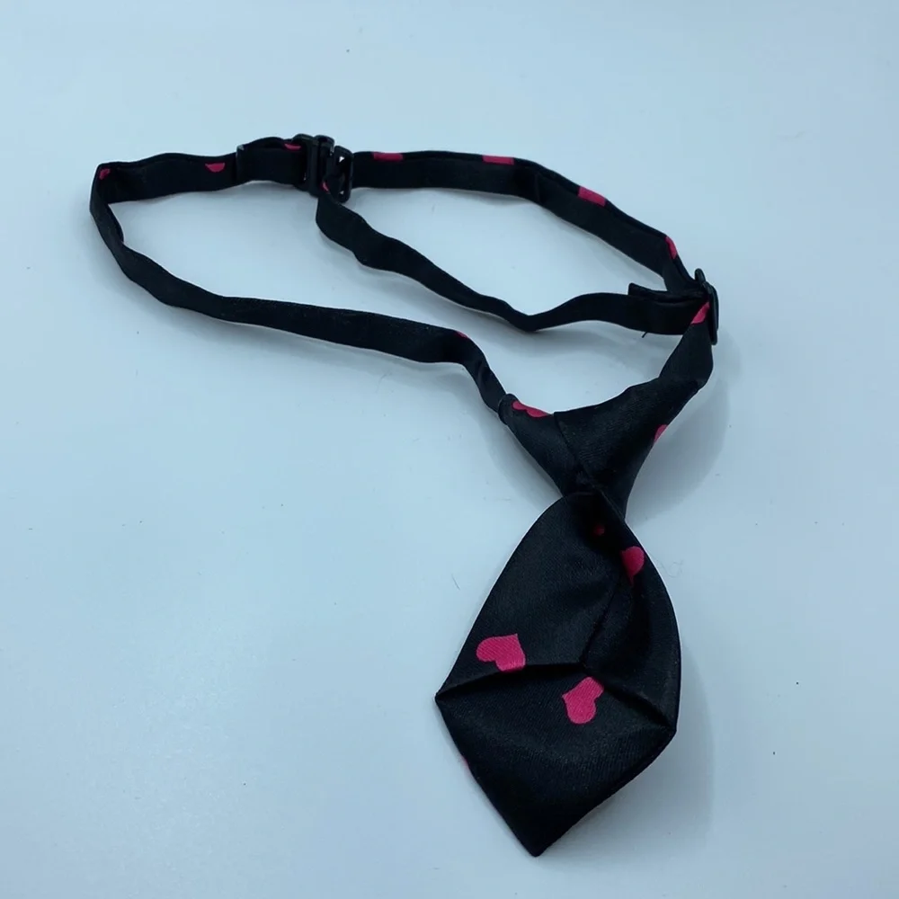 Black With Pink Hearts Dog Tie